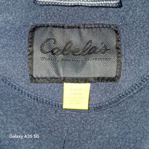 Cabela's Fleece Jacket Size XL Large Navy Full Zip Mock Neck Pockets Outdoors - Picture 7 of 12